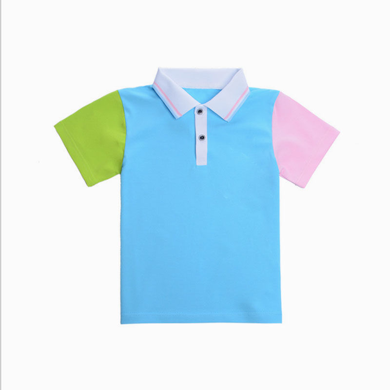 Boys and girls short-sleeved T-shirt 2022 new polo shirt primary and middle school students class uniform school uniform custom medium and large children's top t