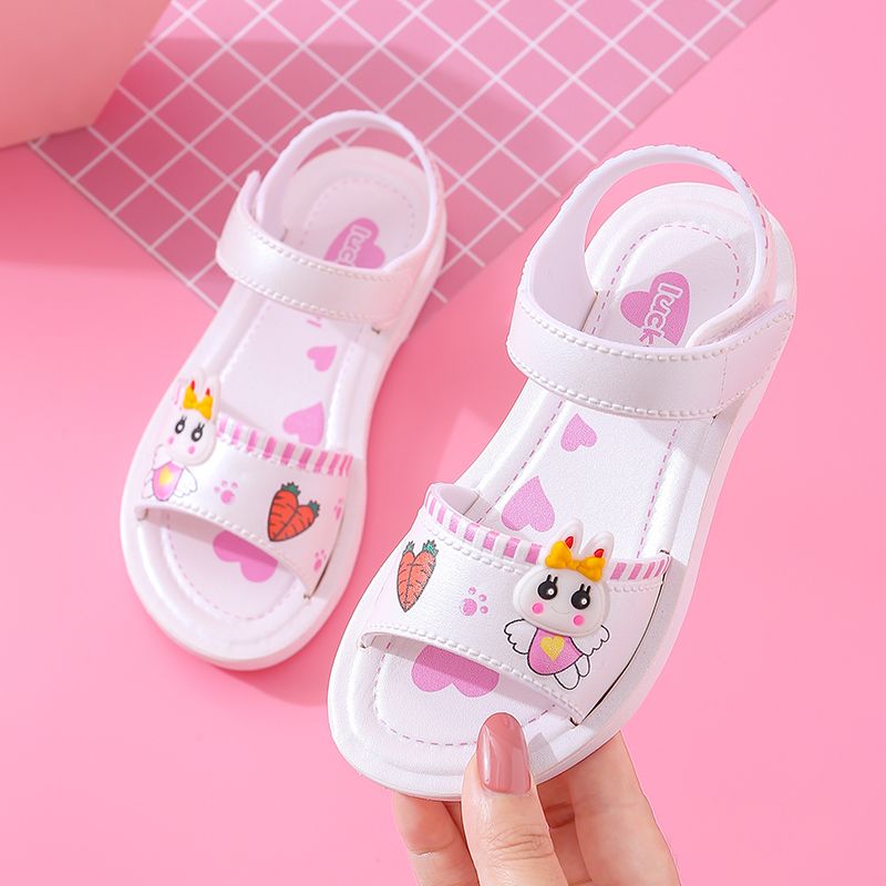 Summer new girl's sandals fashion soft bottom antiskid girl princess shoes cute little rabbit sandals
