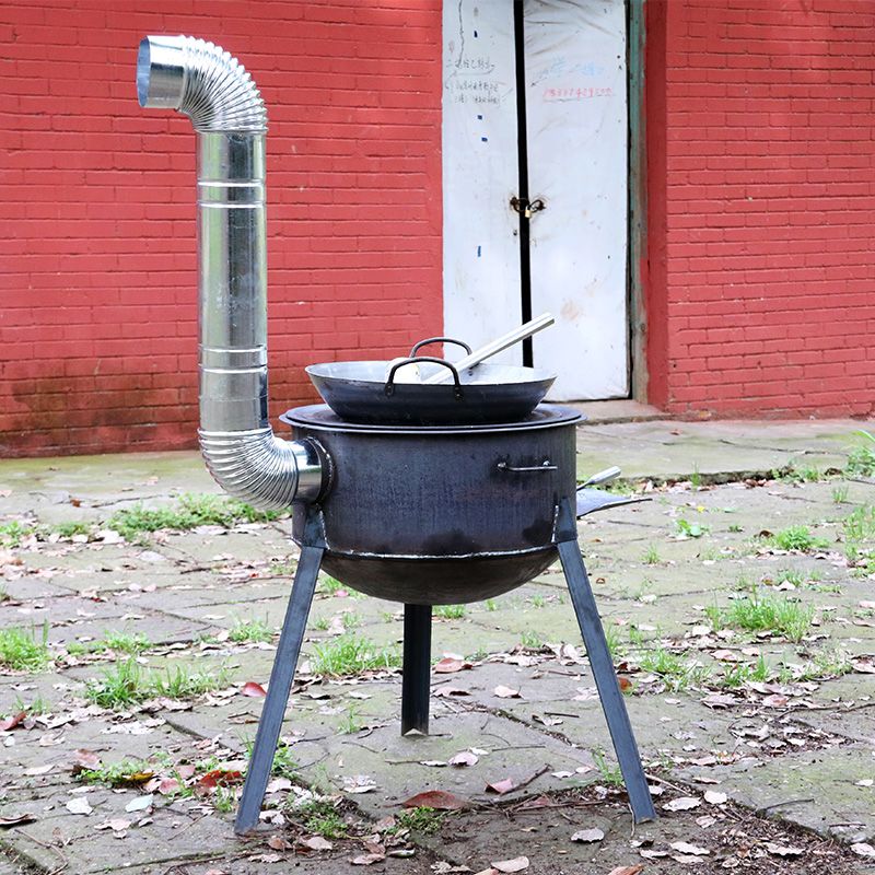 农村家用柴火灶烧木柴新款户外柴火炉便携野营老式铁锅地锅土灶台