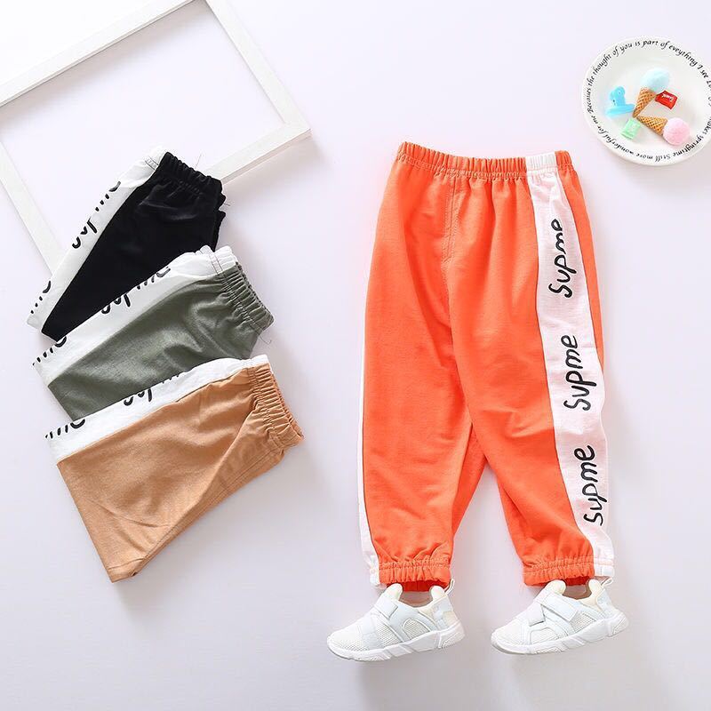 [mosquito proof pants] spring and summer air conditioning pants girl boy baby loose sports lantern pants thin Pants Capris