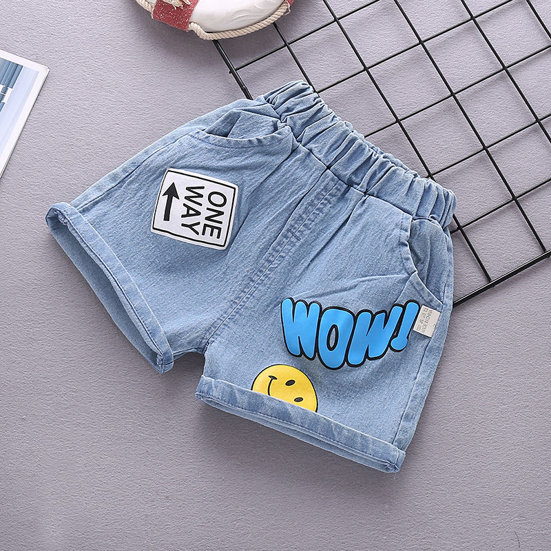 Children's Denim Shorts New Summer Boys' handsome thin Jeans Girls' casual pants