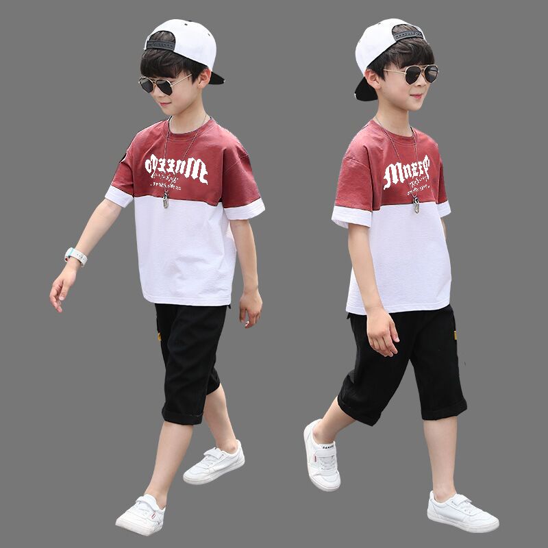 Children's boys' summer suit 2020 new kids' summer Korean style short sleeve set