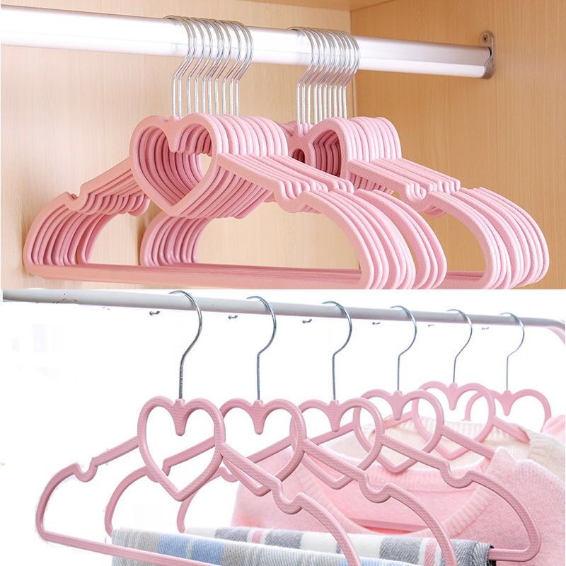 Love butterfly plastic clothes hanger girl heart student dormitory lovely pink adult home drying clothes rack