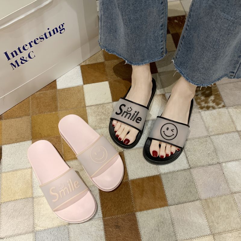 时尚休闲拖鞋女夏chic学生透明一字拖韩版室内浴室防滑外穿沙滩鞋
