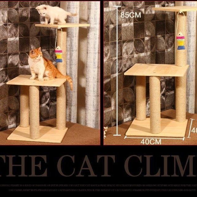 实木猫爬架剑麻松木猫咪窝猫抓板猫抓柱猫磨爪玩具猫跳台猫咪用品