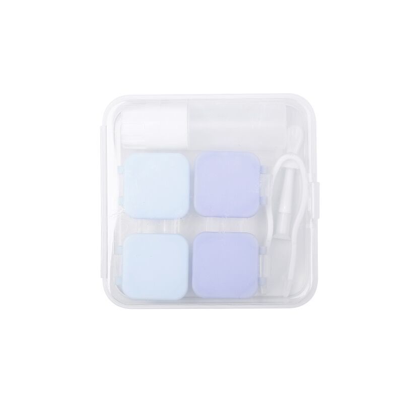 Simple beauty pupil box two pairs double box transparent contact lens box portable companion box nursing storage box