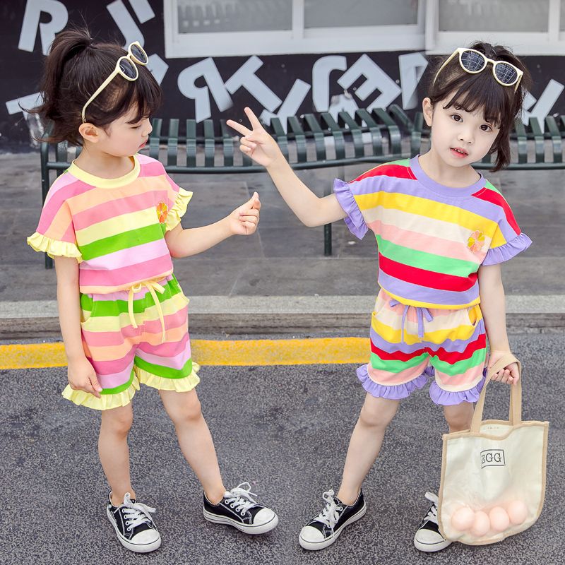 Girls' summer new short sleeve Korean children's T-shirt girls' summer 3 top foreign style 1-5 years old fashionable children's wear