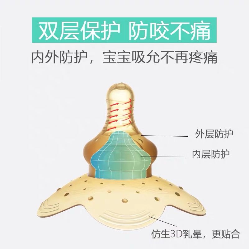 乳头保护罩喂奶神器躺喂哺乳奶嘴喂奶贴婴儿乳盾6到12个月护乳盾