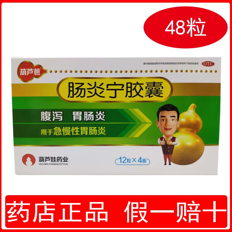 肠炎宁胶囊48粒急慢性腹泻胃肠炎细菌性痢疾消化胃药 胃炎 慢性