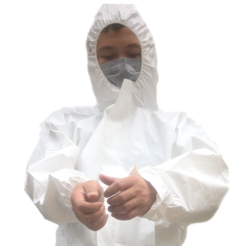 Disposable protective clothing one piece hooded farm work clothes with feet waterproof, dustproof and isolation