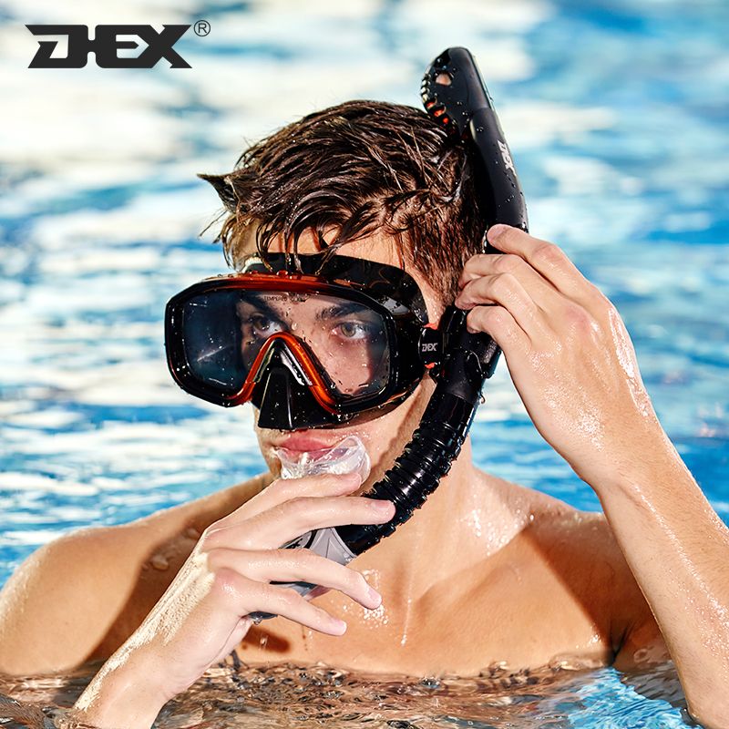 DEX户外运动装备浮潜三宝潜水镜近视成人儿童潜水呼吸管游泳面镜