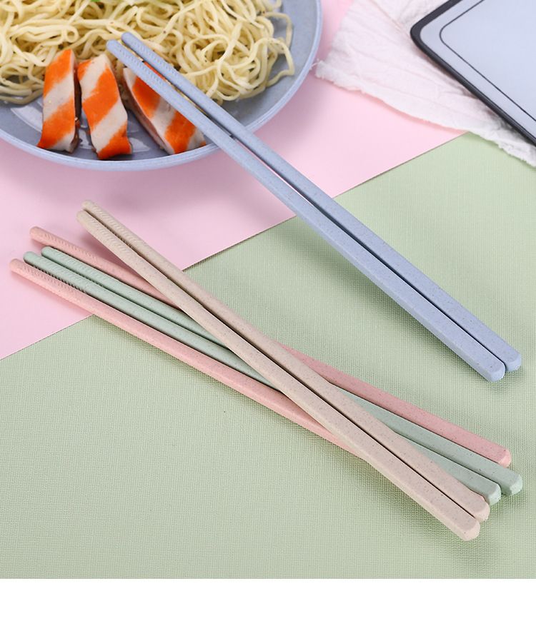 小麦秸秆防滑筷子家用日式餐具创意环保抗菌防霉长筷