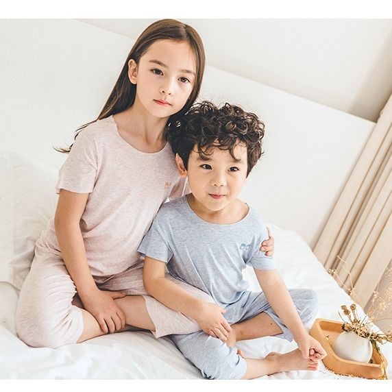 Children's pajamas modal summer boys and girls big boys air-conditioning clothes thin section short-sleeved home clothes set