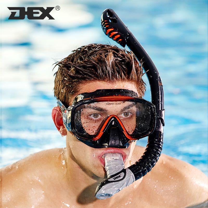DEX户外运动装备浮潜三宝潜水镜近视成人儿童潜水呼吸管游泳面镜