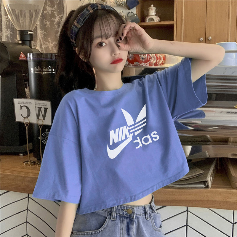 BF style short T-shirt for women 2020 summer new short sleeve Korean loose student half sleeve top ins best friend fashion