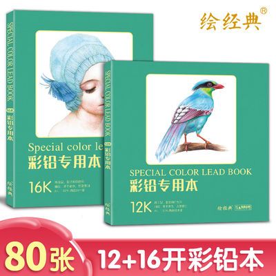 彩铅专用本80张16+12开绘画纸 a4彩铅素描高白纸张美术手绘图画本