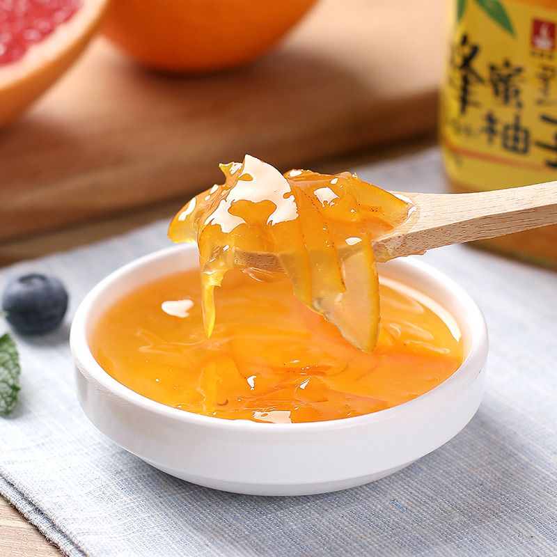 105974-溢香醇 蜂蜜柚子茶柠檬百香果茶酱罐装果茶 冲饮饮料果酱500g/罐-详情图