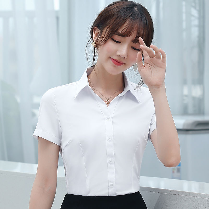 白衬衫女士春装2020新款长袖百搭上衣白色职业潮流衬衣短袖韩版OL