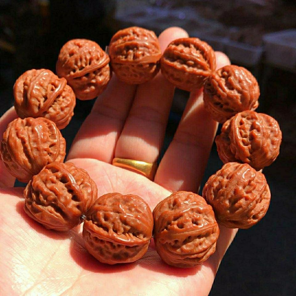 北京门头沟野生文玩核桃秋子手链男女款小核桃手串揪子手持把玩