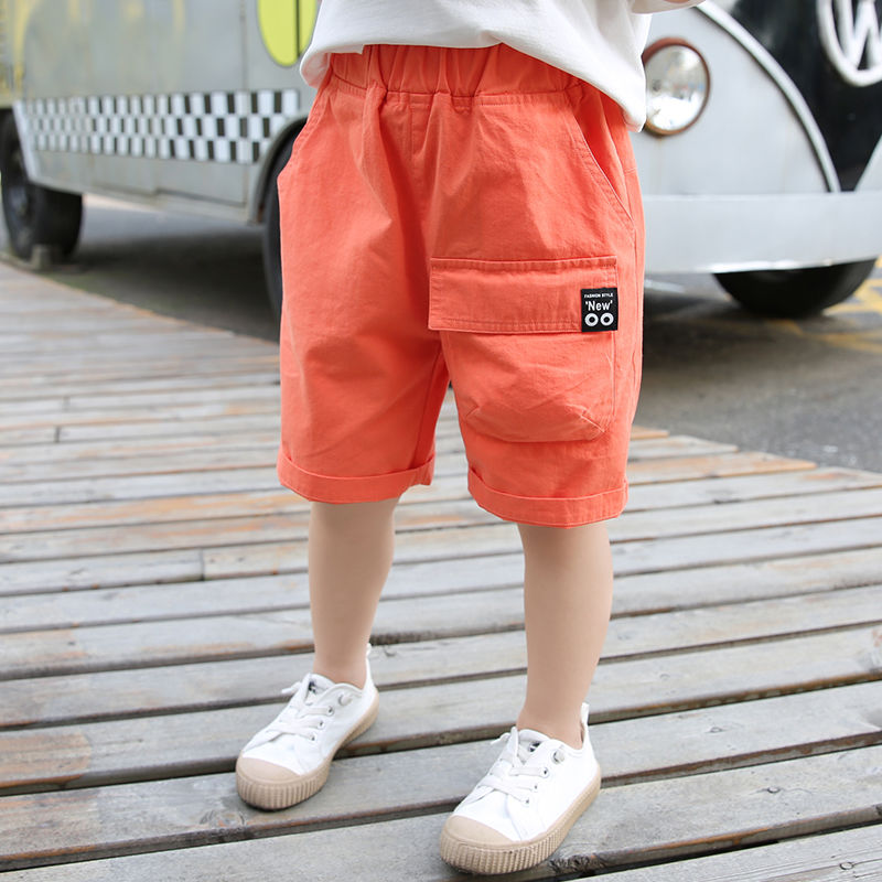 Boys' shorts summer wear thin loose fashion kids' five pants children's summer pants baby Korean style work pants