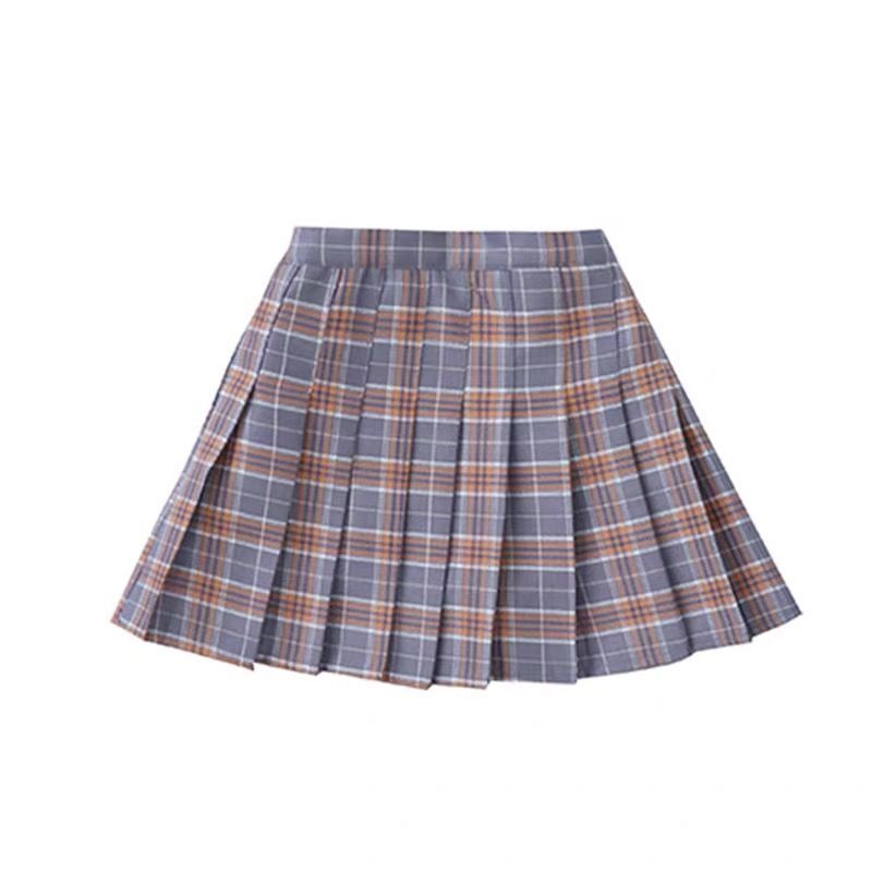 Girl's Plaid pleated skirt skirt skirt skirt spring summer autumn new Korean student uniform skirt with lining