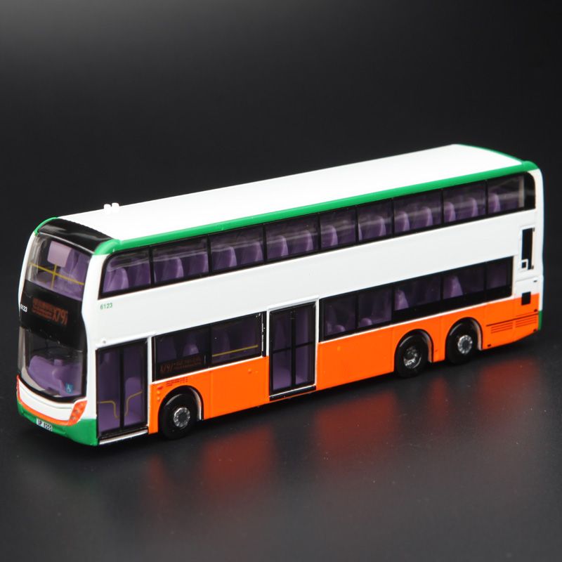 tiny 微影 香港双层巴士 e500 mmc fl 合金模型 彩绿白色儿童玩具