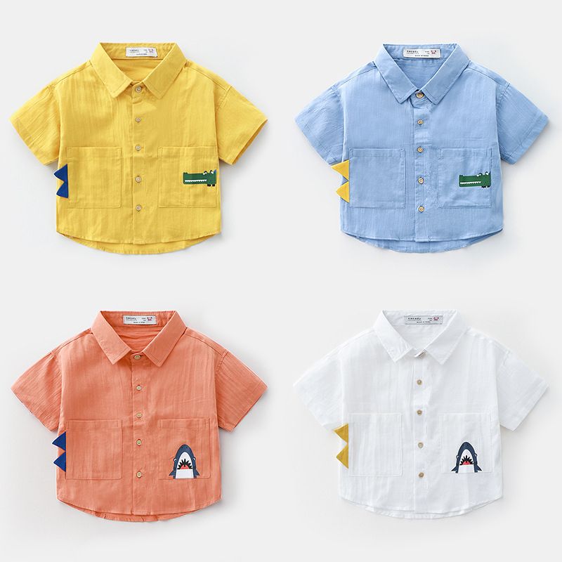 Children's short sleeve summer clothes 2020 new boys' shirt baby summer top foreign style baby clothes single piece handsome