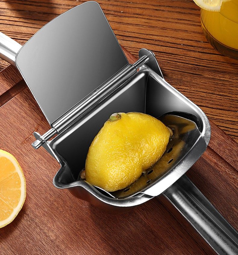 不锈钢榨汁器家用手动柠檬榨汁机挤压橙汁器橙子榨汁杯水果炸果汁L