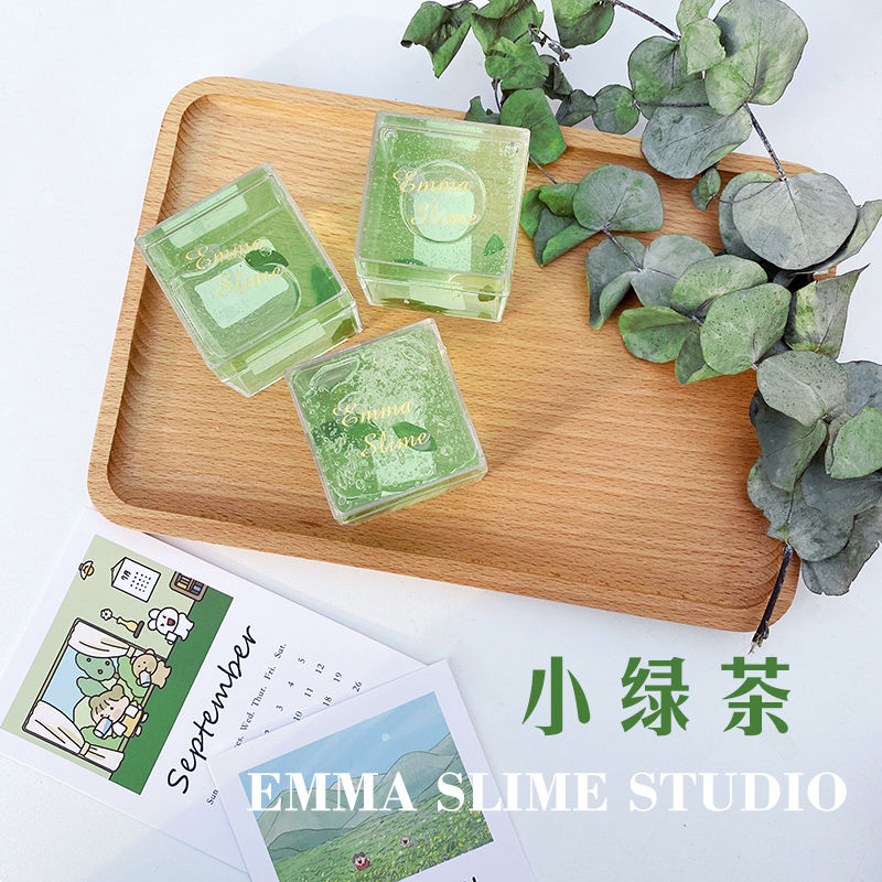 【emmaslime】小绿茶精致盒装透泰起泡胶便宜限定史莱姆网红同款