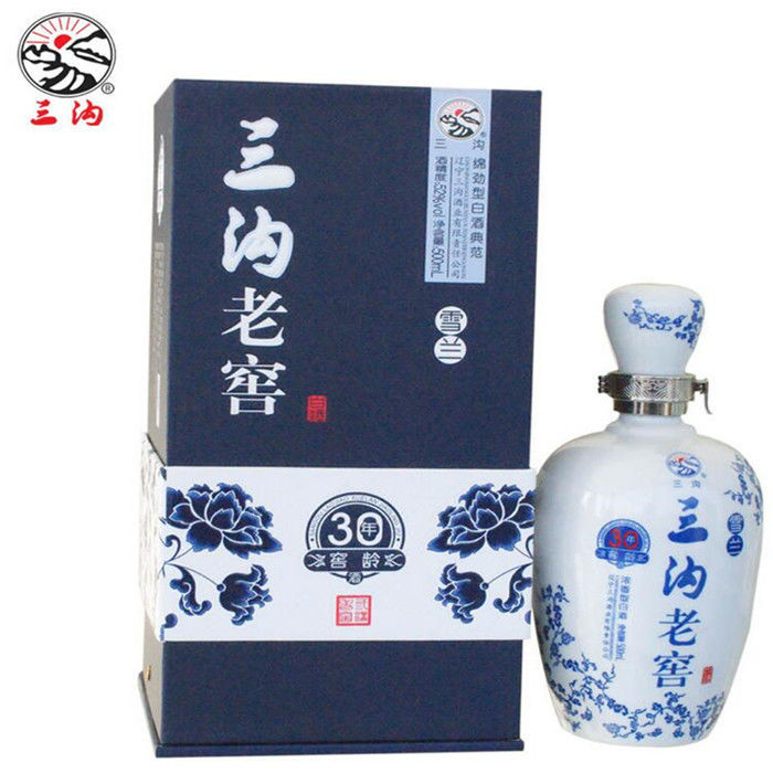 三沟白酒 三沟老窖雪兰窖龄30年52度500ml浓香型纯粮酿造庆功白酒