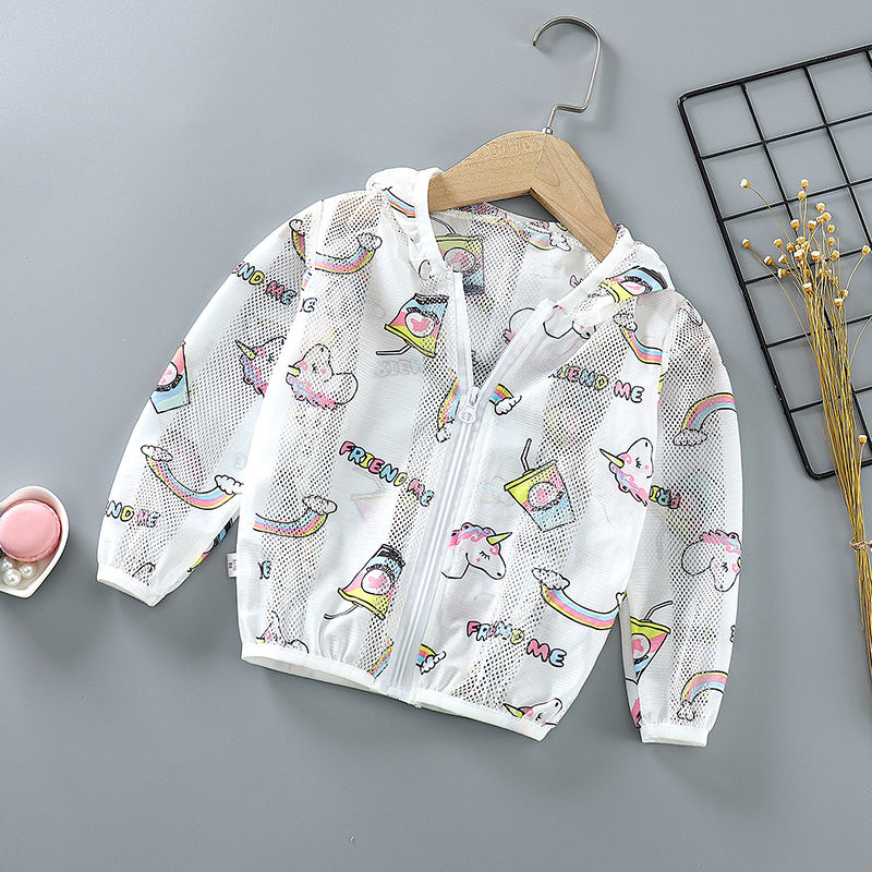 Summer children's sun proof clothes are light and breathable, girls' summer clothes, boys' sun proof clothes, coats, baby's tops, sun proof shirts are fashionable