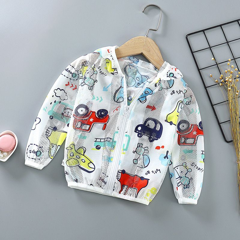 Summer children's sun proof clothes are light and breathable, girls' summer clothes, boys' sun proof clothes, coats, baby's tops, sun proof shirts are fashionable