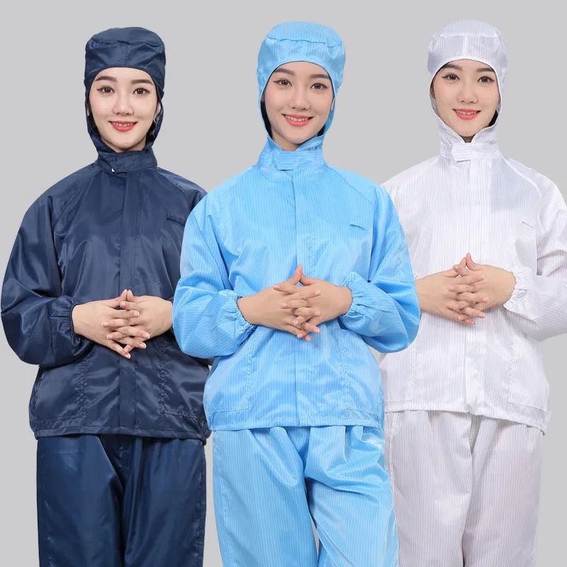 Dust free clothes antistatic split hooded suit food clean work clothes spray paint pharmaceutical dust-free protective clothing