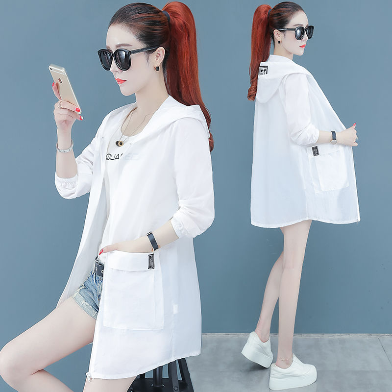 Sun protection clothing for women 2022 new thin summer mid-length anti-UV breathable versatile large size sun protection shirt jacket