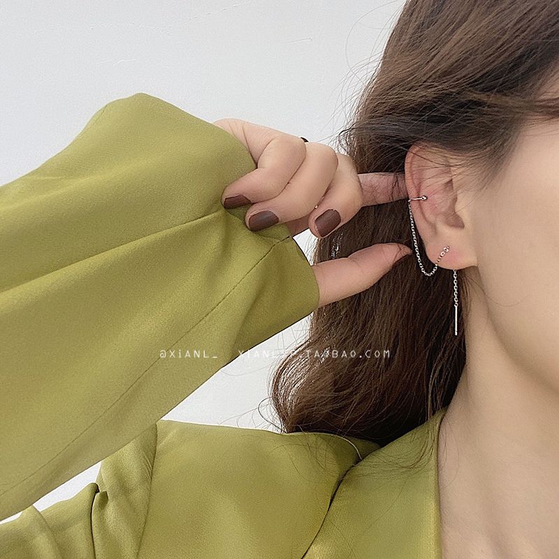 Earrings female anti allergy ear line ear clip 2020 new fashion ear line raising ear hole ear chain ear bone earring integrated Earrings