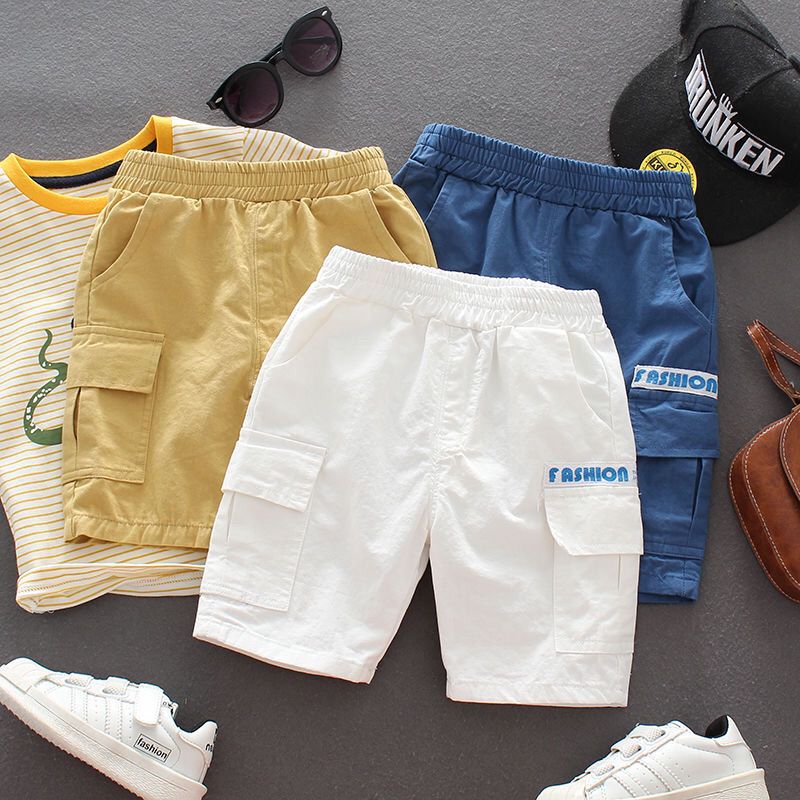 Boys' sports pants wear foreign style summer children's shorts, thin baby overalls, boys' casual shorts