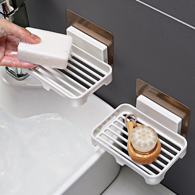 Punch-free soap box creative suction cup soap box bathroom drain soap rack wall-mounted soap box rack