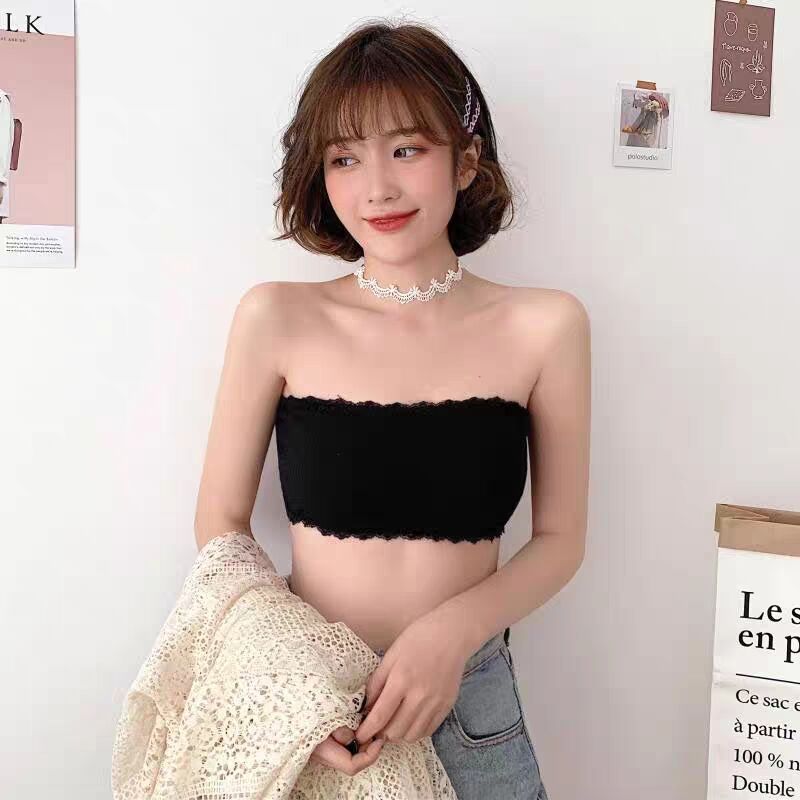 Invisible underwear women's strapless bra underwear female students Korean version of anti-wear bra