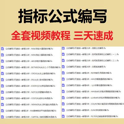 股票期货指标公式编写全套视频教程入门到精通三天学会编写指标