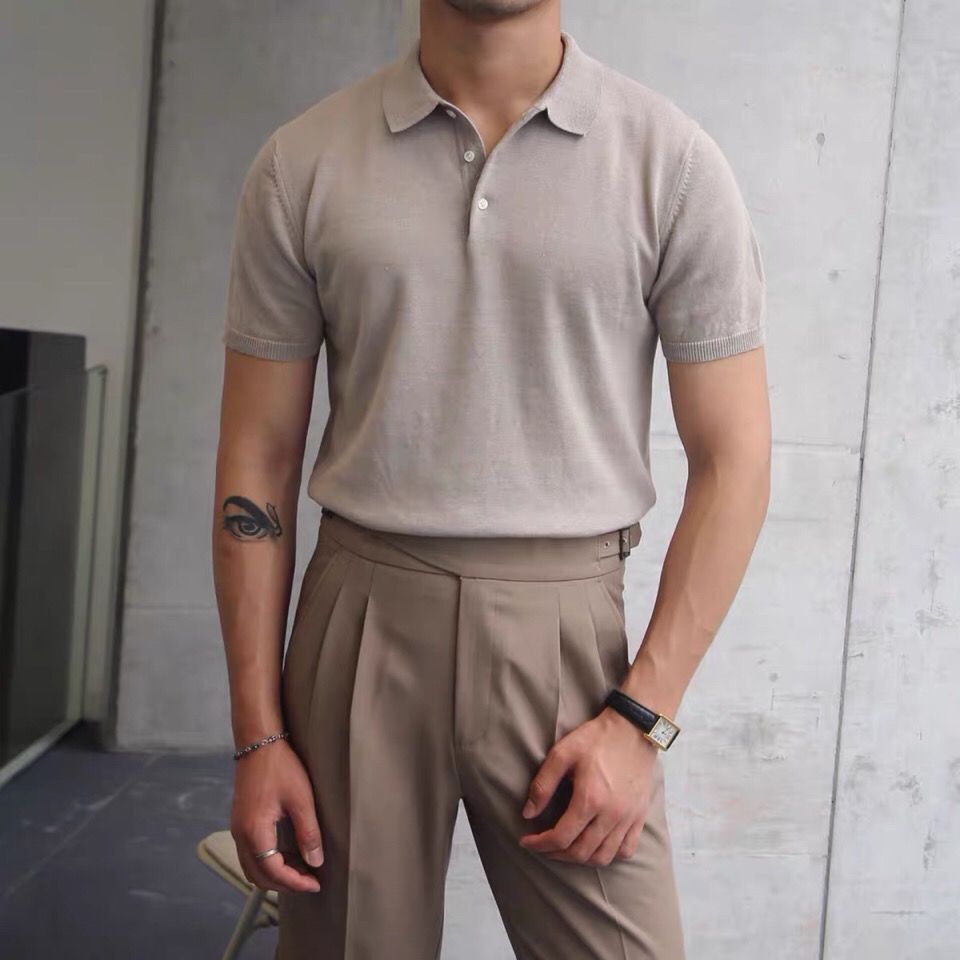 先生夏季薄款男装修身休闲POLO衫韩版棉麻时尚简约T恤短袖潮男
