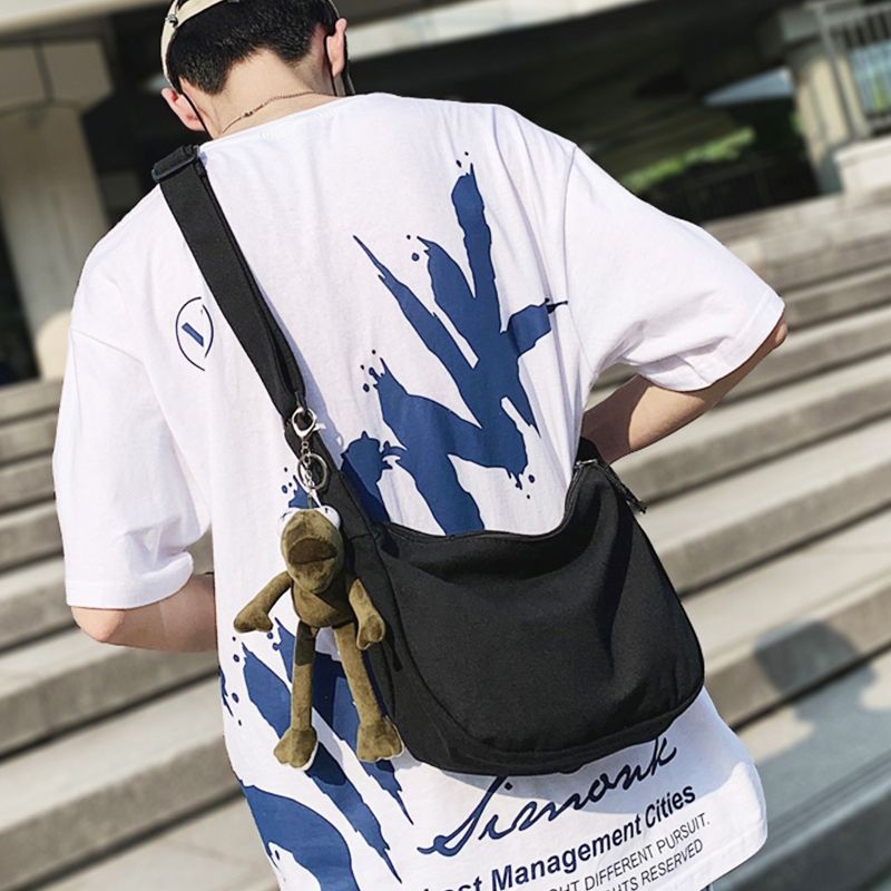 Ins fashion messenger bag men's Canvas Shoulder Bag girls leisure versatile backpack 2020 new Japanese men's bag