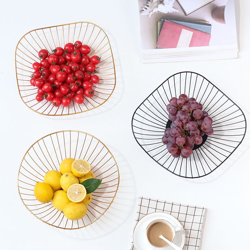 铁艺果盘ins创意客厅茶几零食盘家用网红摆件水果盘果盆现代简约