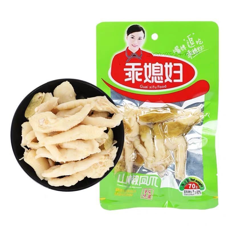 乖媳妇泡椒凤爪70g野山椒味熟食鸡爪 麻辣即食小吃零食休闲食品