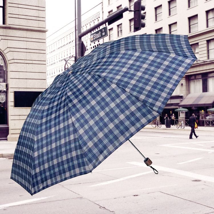 特大号三人双人单人格子三折伞加固折叠晴雨伞大号小号男女士雨伞