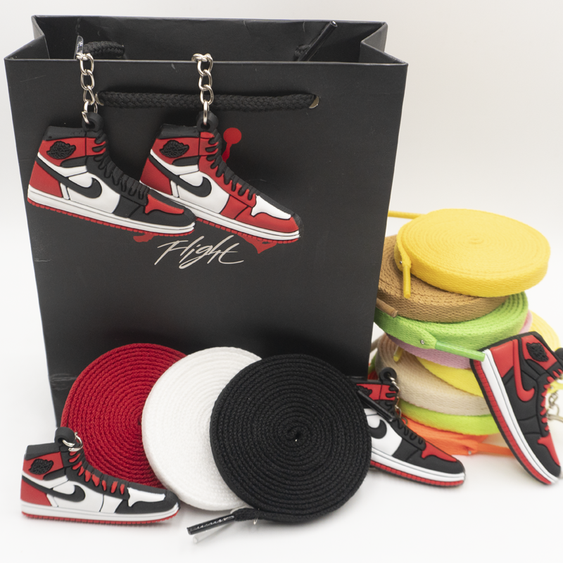 2双装】适配aj芝加哥ow联名扁鞋带aj1原装定制男女中高帮鞋模挂件