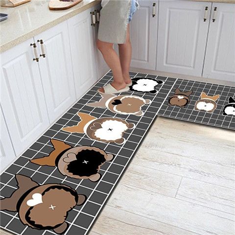Floor mat at entrance door oil and water absorption anti slip carpet foot pad toilet bathroom non slip mat door carpet door mat
