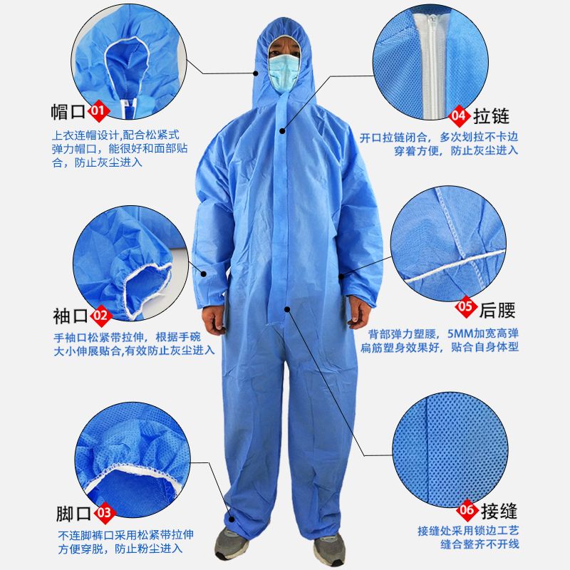 Disposable protective overalls with whole body cap, spray painting, dustproof and waterproof, breeding isolation clothing for epidemic prevention pig farm