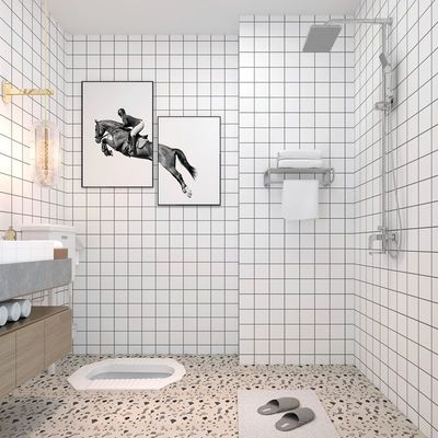 浴室装饰防水壁纸马赛克厕所贴纸自粘墙纸卫生间厨房防油瓷砖墙贴 虎窝拼