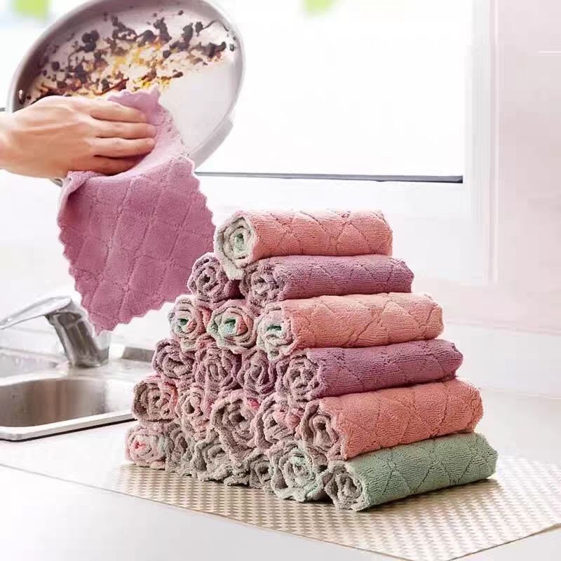 洗碗布巾抹布家务清洁厨房用品毛巾去油家用吸水懒人不掉毛不沾油