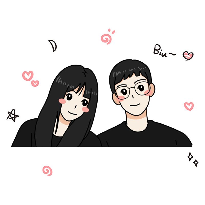 q版手绘头像设计情侣真人照片画卡通人物形象logo动漫画像定制作